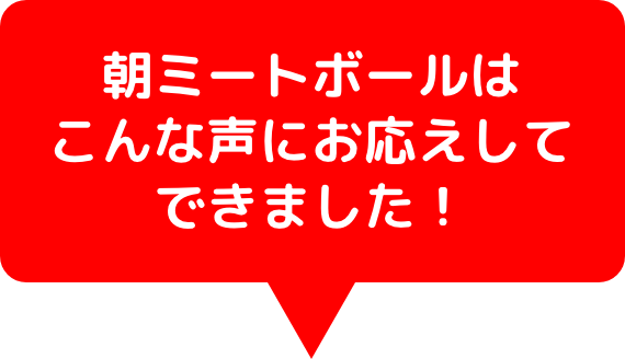 朝ミートボールはこんな声にお応えしてできました！
